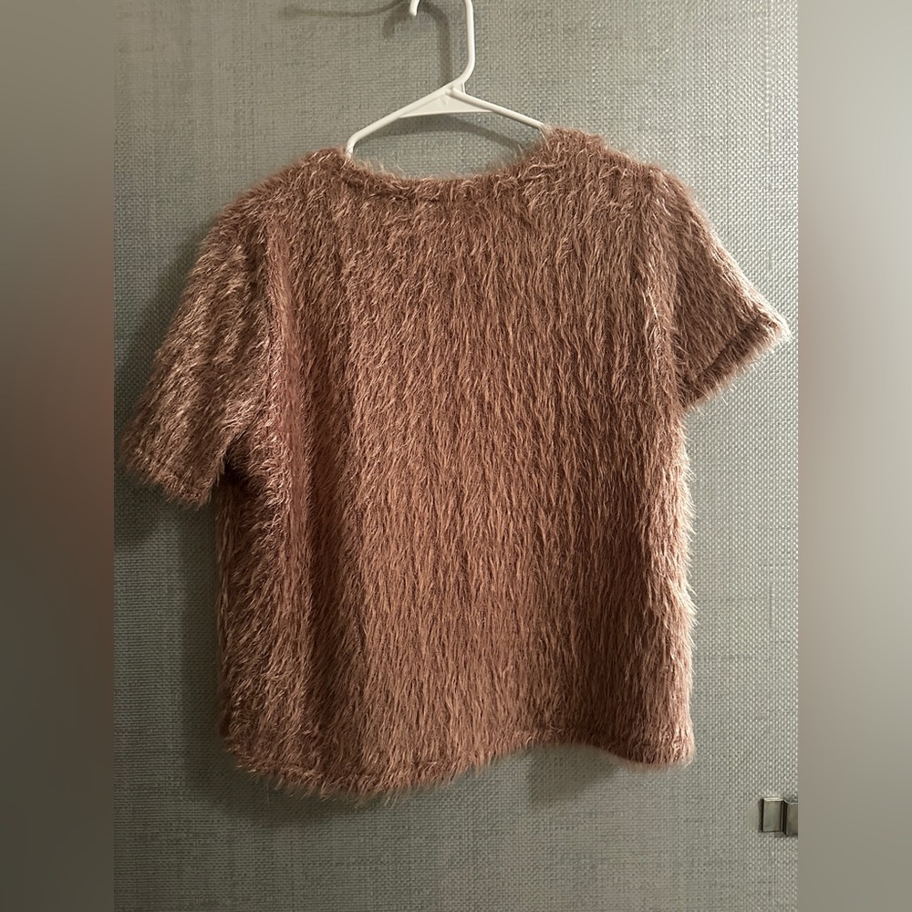 Zara Trafaluc Fuzzy Short Sleeve Top - Picture 3 of 4
